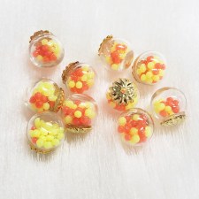 Microbead Crystal Ball 3pcs 09-Orange