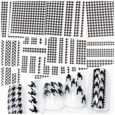 Large Sticker Sheet Houndstooth Black 01