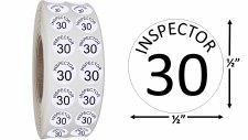 Round Size Sticker Label, Sz 1/2, Inspection 30