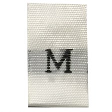 Woven Size Label-Sz M-White tab (1,000pcs/box)