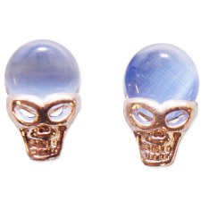 Metal Charm-100pc-skull 1 Blue