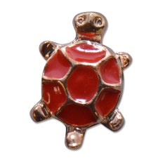 Metal Charm-100pc-turtle Red