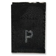 Woven Size Label-Sz P-Black tab (1,000pcs/box)