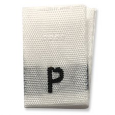 Woven Size Label-Sz P-White tab (1,000pcs/box)