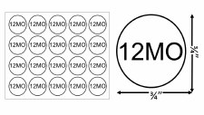 Sticker Size Label-Sz 12MO 20pcs x 50sheets= 1,000pcs