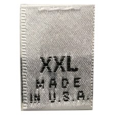 Woven Size Label-Sz XXL/USA-White tab (Made in USA)