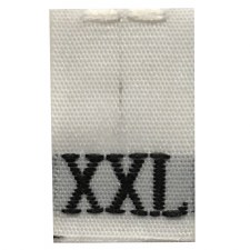 Woven Size Label-Sz XXL-White tab (1,000pcs/box)