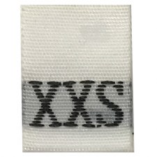 Woven Size Label-Sz XXS-White tab (1,000pcs/box)