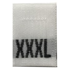 Woven Size Label-Sz XXXL-White tab (1,000pcs/box)