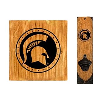 Michigan State Spartans Bottle Opener Barrel Staves