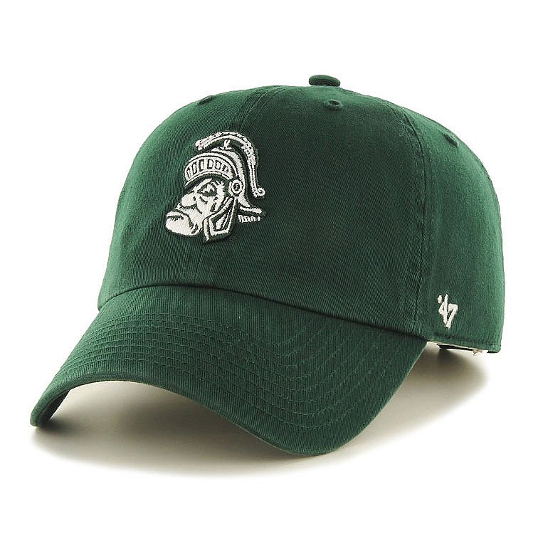 Michigan State University Hat Clean Up Gruff Sparty Logo Dark Green The Split Mitt