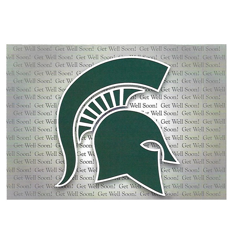 Michigan State Spartans Greeting Card Get Well Soon Spartan The Split Mitt