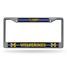 Michigan Wolverines Auto License Plate Frame #1 Mom Chrome
