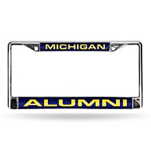 Michigan Wolverines Auto License Plate Frame Alumni Chrome