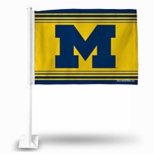 Michigan Wolverines Auto Car Flag Double Sided Yellow