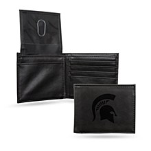 Michigan State Spartans Wallet Laser Engraved Black Billfold