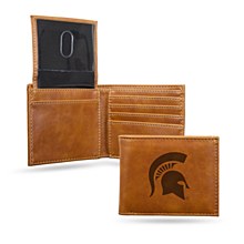 Michigan State Spartans Wallet Laser Engraved Brown Billfold