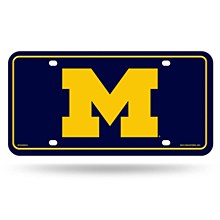 Michigan Wolverines License Plate Gold M Metal