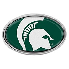 Michigan State Spartans Auto Emblem Oval Metal Chrome