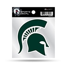 Michigan State Spartans Decal 4x4 Clear Backer W/ Primary Logo