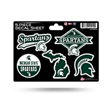 Michigan State Spartans Decal 5 PC Sticker set