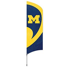 Michigan Wolverines Flag Kit 11' Tall Team Flag With Pole