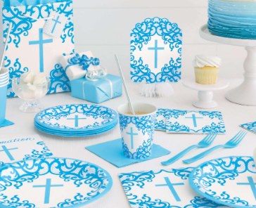 Cross Plate Blue 7&quot; 8ct