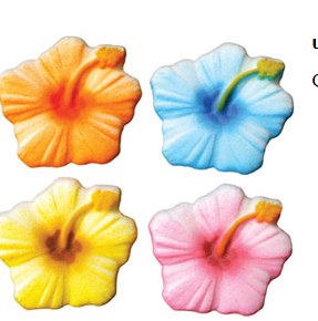 Hibiscus Sugar Flowers 6pk