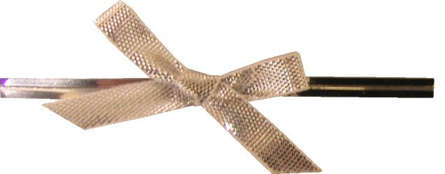 Silver Twistties With Bow (12)