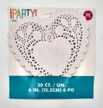 White Heart Doiles 30ct