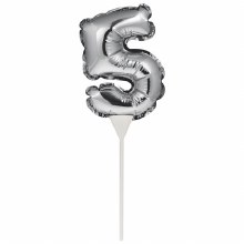 5" Silver Balloon Topper