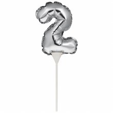 5" Silver Balloon Topper 2