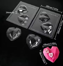 CAKE WALK Heart 3pc Chocolate Mold