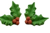 Holly Berry Decorations 6pk