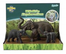 Asian Elephant With Babies Set