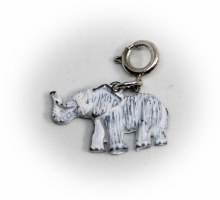 White Washed Elephant Charm
