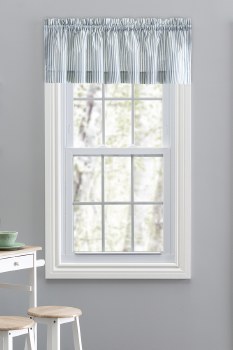 Plaza Stripe Valance - Blue