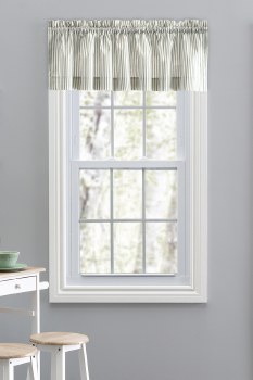 Plaza Stripe Valance - Sage