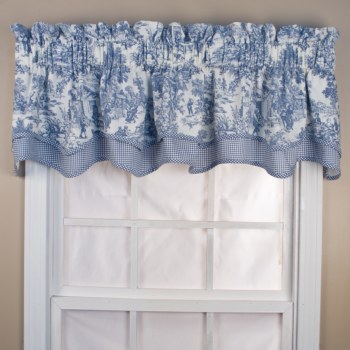 T675 Victoria Toile Bradford Valance - Blue