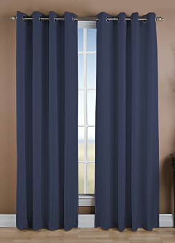 Grasscloth Grommet 84 - Navy