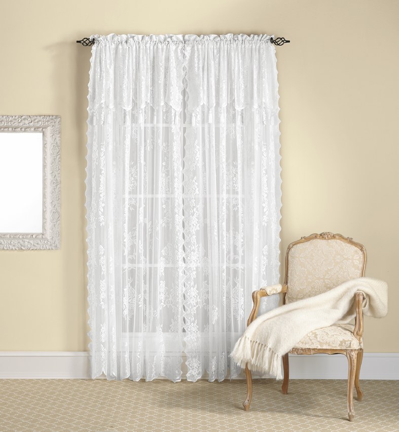 Carly Lace 63 White Curtain Factory Outlet