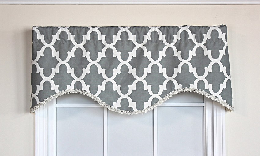 Lindy Cornice Valance Gray Curtain Factory Outlet