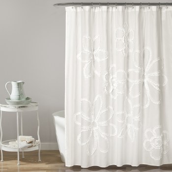 Ruffle Flower Shower - White