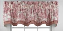 T675 Victoria Toile Bradford Valance - Red