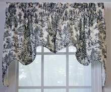 T675 Victoria Toile Empress Valance - Black