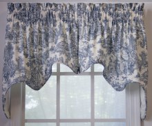 T675 Victoria Toile Empress Valance - Blue