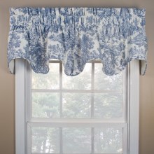 T675 Victoria Toile Scallop Valance - Blue