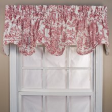 T675 Victoria Toile Scallop Valance - Red