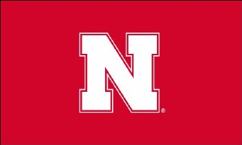Flag 3'x5' Applique Red with White Husker N