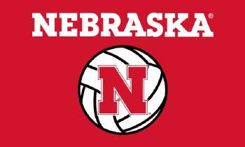 Flag 3'x5' Red &amp; White Husker Volleyball